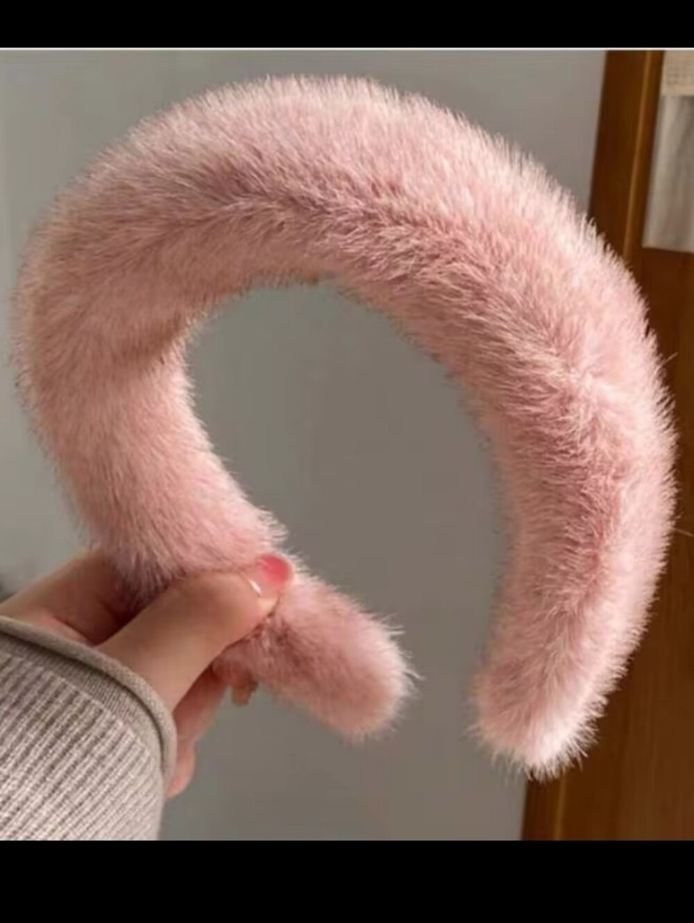 Plush Pink Faux Fur Headband - Soft Winter Hair Accessory